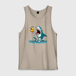 Мужская майка Утёнок кричит акуле - отвали