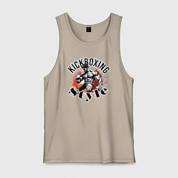 Майка мужская хлопок Kickboxing style, цвет: миндальный