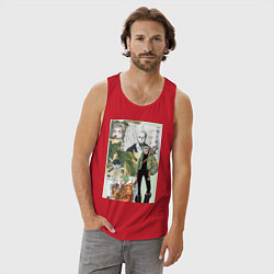 Майка мужская хлопок Ван-Пис Зоро Ророноа коллаж сильнейший мечник, цвет: красный — фото 2