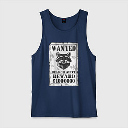 Майка мужская хлопок Разыскивается енот, цвет: тёмно-синий