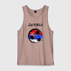 Майка мужская хлопок Сборная - Сербия, цвет: пыльно-розовый