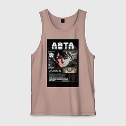 Майка мужская хлопок Чёрный клевер Аста коллаж, цвет: пыльно-розовый