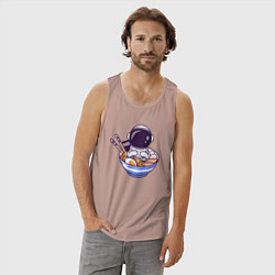 Майка мужская хлопок Ramen spaceman, цвет: пыльно-розовый — фото 2