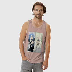 Майка мужская хлопок Реинкарнация безработного Рокси Мигурдия Сильфиетт, цвет: пыльно-розовый — фото 2