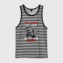 Майка мужская хлопок Depeche Mode - Martin on stage, цвет: черная тельняшка