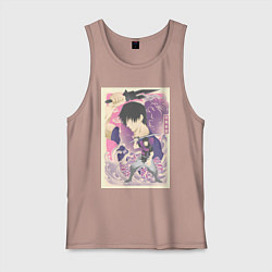 Майка мужская хлопок Магическая битва Тодзи Фусигуро сильнейший, цвет: пыльно-розовый