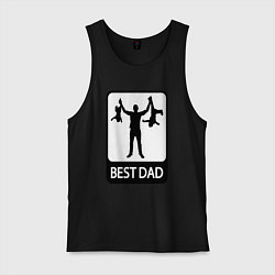 Майка мужская хлопок Best dad, цвет: черный