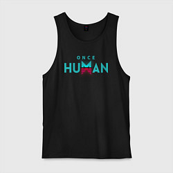 Майка мужская хлопок Once human logo, цвет: черный