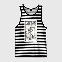 Майка мужская хлопок Девятые врата Open that which is closed Люцифер LC, цвет: черная тельняшка