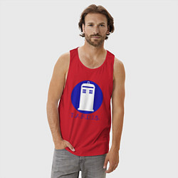 Майка мужская хлопок Blue tardis, цвет: красный — фото 2