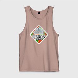 Майка мужская хлопок Португалия Лиссабон, цвет: пыльно-розовый