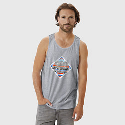 Майка мужская хлопок Амстердам Нидерланды, цвет: меланж — фото 2