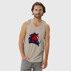 Майка мужская хлопок Красный конь, цвет: миндальный — фото 2