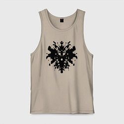 Майка мужская хлопок Тест Роршаха - психоделическая абстракция, цвет: миндальный