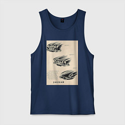 Майка мужская хлопок Автомобиль Jaguar, цвет: тёмно-синий
