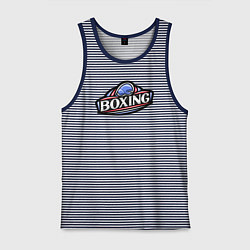 Майка мужская хлопок Boxing sport, цвет: синяя тельняшка
