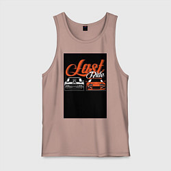 Майка мужская хлопок Форсаж последний заезд, цвет: пыльно-розовый