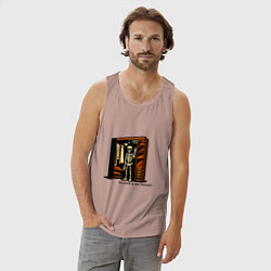 Майка мужская хлопок Скелет в шкафу, цвет: пыльно-розовый — фото 2