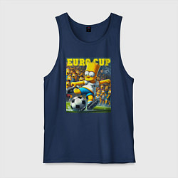 Майка мужская хлопок Euro cup - Bart Simpson, цвет: тёмно-синий