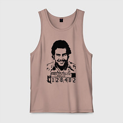 Майка мужская хлопок Pablo escobar in the jail, цвет: пыльно-розовый