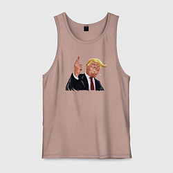 Майка мужская хлопок Речь Трампа, цвет: пыльно-розовый