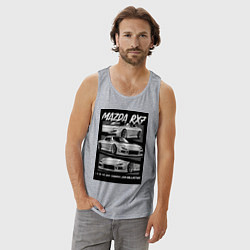 Майка мужская хлопок Mazda rx-7 JDM авто, цвет: меланж — фото 2