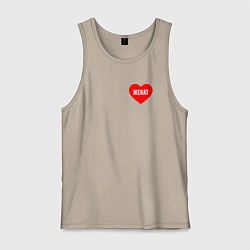 Майка мужская хлопок Сердце - женат, цвет: миндальный