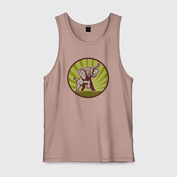 Майка мужская хлопок Слоник, цвет: пыльно-розовый