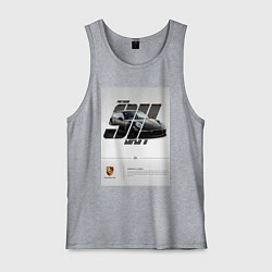 Майка мужская хлопок Porsche 911 стильный автомобиль, цвет: меланж