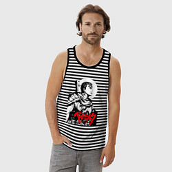 Майка мужская хлопок Berserker - Gats, цвет: черная тельняшка — фото 2