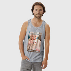 Майка мужская хлопок Учитель стресс, цвет: меланж — фото 2