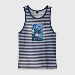 Майка мужская хлопок Техен вода, цвет: синяя тельняшка