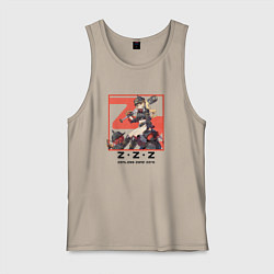 Майка мужская хлопок Люси - Zenless Zone Zero, цвет: миндальный