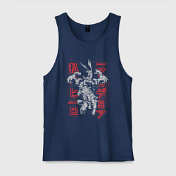 Майка мужская хлопок Моя геройская академия Изуку Мидория All Might, цвет: тёмно-синий