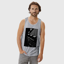 Майка мужская хлопок Режиссёрская хлопушка, цвет: меланж — фото 2