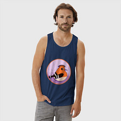 Майка мужская хлопок Птица Удод с ирокезом, цвет: тёмно-синий — фото 2