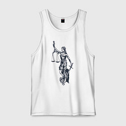 Майка мужская хлопок Фемида правосудие, цвет: белый