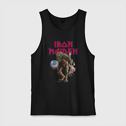 Майка мужская хлопок Iron Maiden rock band, цвет: черный