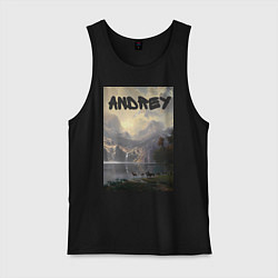 Майка мужская хлопок Andrey-Андрей, цвет: черный