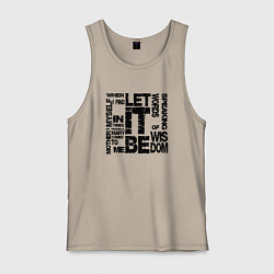 Майка мужская хлопок Let It Be, цвет: миндальный