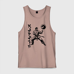 Майка мужская хлопок Karate fighter, цвет: пыльно-розовый