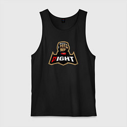 Майка мужская хлопок Night fight, цвет: черный