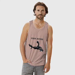 Майка мужская хлопок Shalom, brothers - скорпион, цвет: пыльно-розовый — фото 2