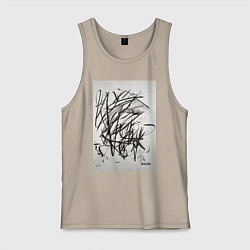 Майка мужская хлопок Abstract flow, цвет: миндальный