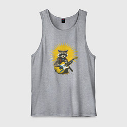 Майка мужская хлопок Енот рокер, цвет: меланж