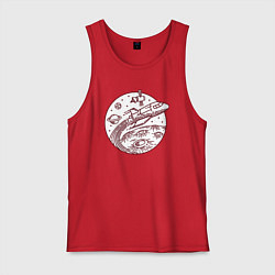 Майка мужская хлопок Космический шаттл, цвет: красный