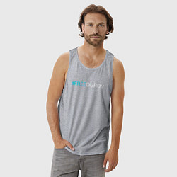 Майка мужская хлопок Надпись FREEDUROV, цвет: меланж — фото 2