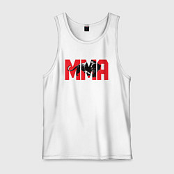 Майка мужская хлопок MMA пантера, цвет: белый