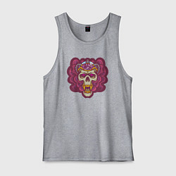 Майка мужская хлопок Brain skull, цвет: меланж