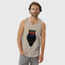 Майка мужская хлопок Чёрная сова, цвет: миндальный — фото 2